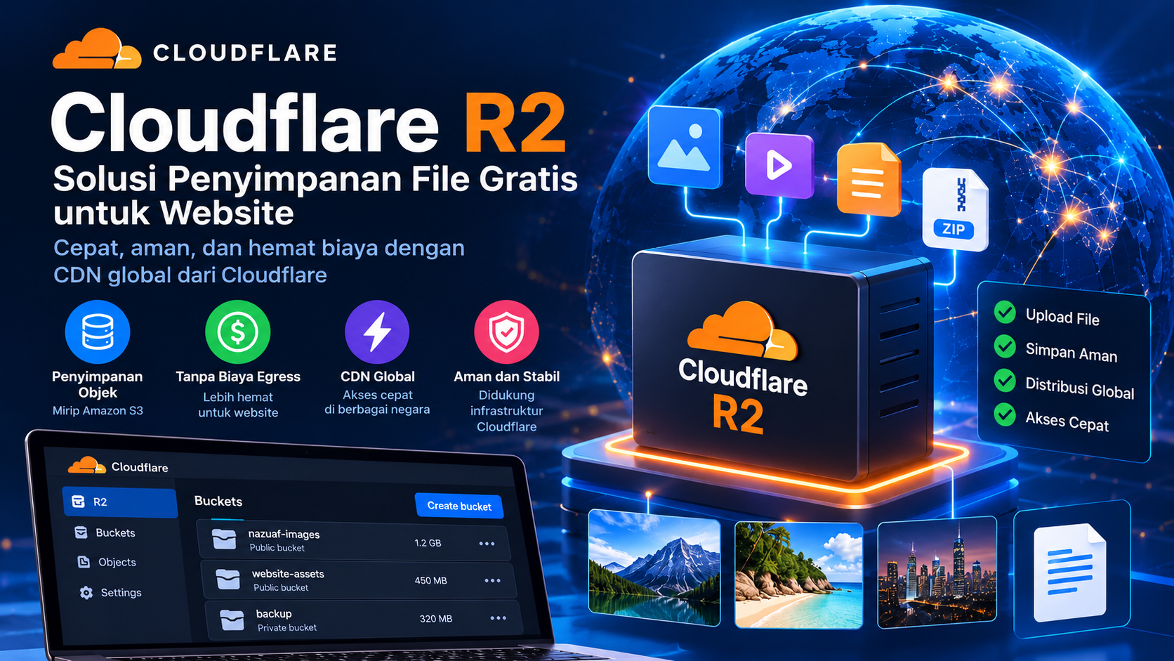 Cloudflare R2: Solusi Penyimpanan File Gratis untuk Website